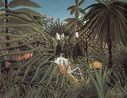 catamount attack horse Henri Rousseau